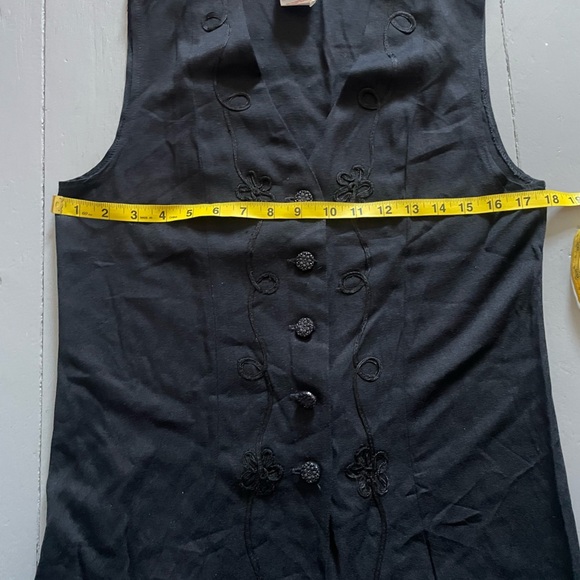 Vintage 90s Evidence button up best with florals and vine details Size S/M - Picture 7 of 10